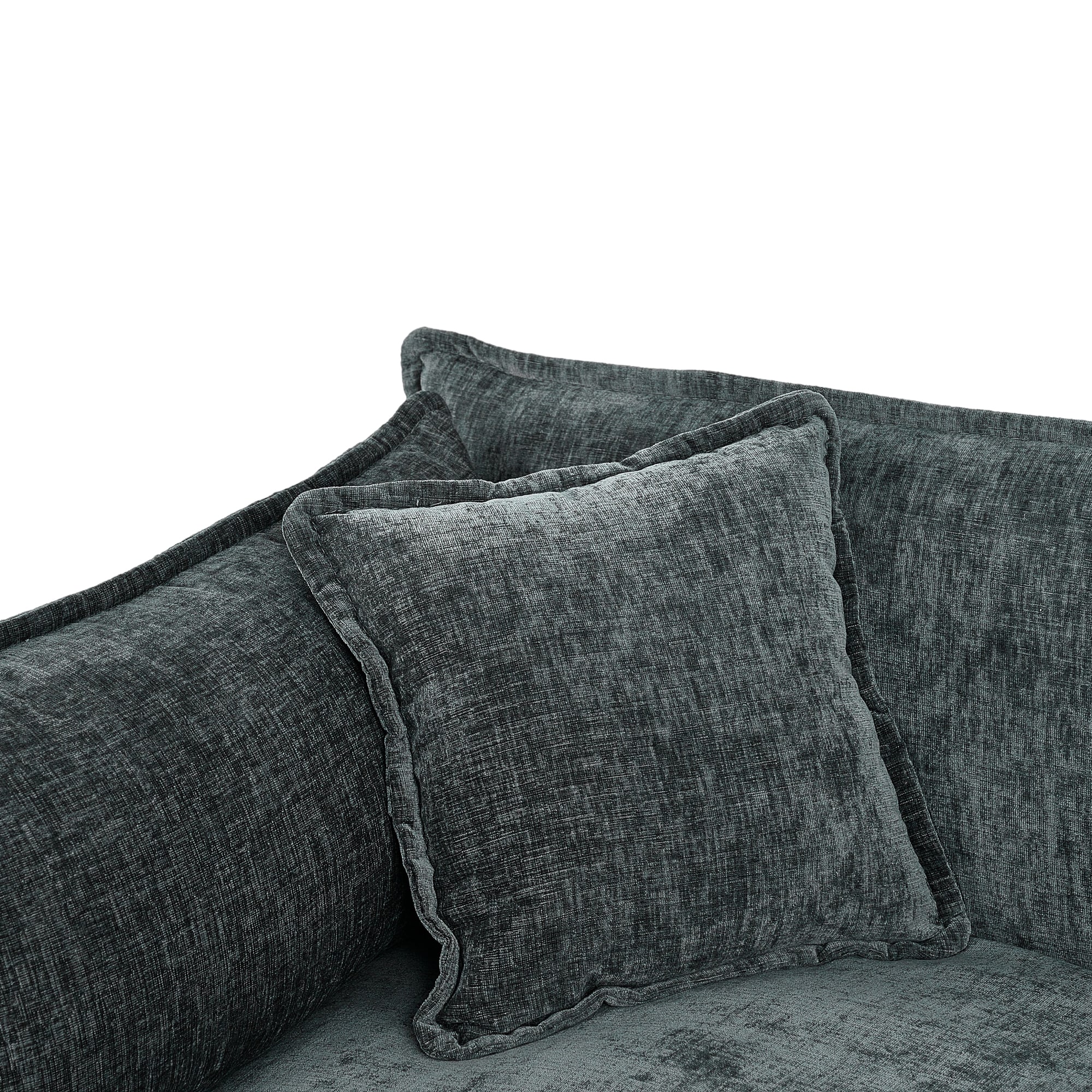 Four-seater grey sofa plus a footrest Four-seater grey sofa plus a footrest